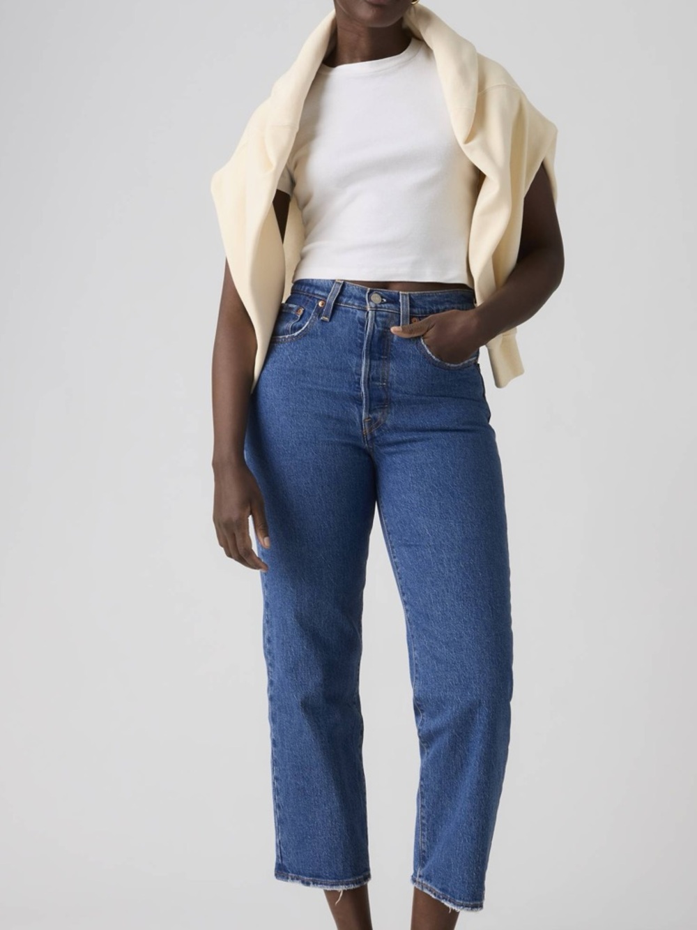 Levi's High-Rise straight ankle jeans